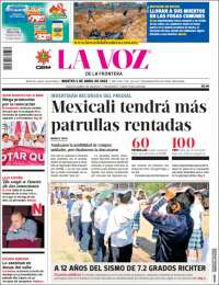 Portada de La Voz de la Frontera (M&eacute;xico)