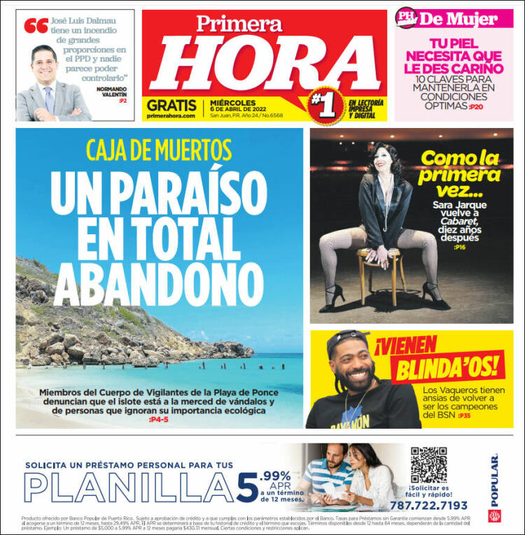 Portada de Primera Hora (Puerto Rico)
