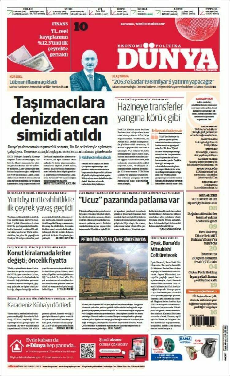 Portada de Dünya (Turqu&iacute;a)