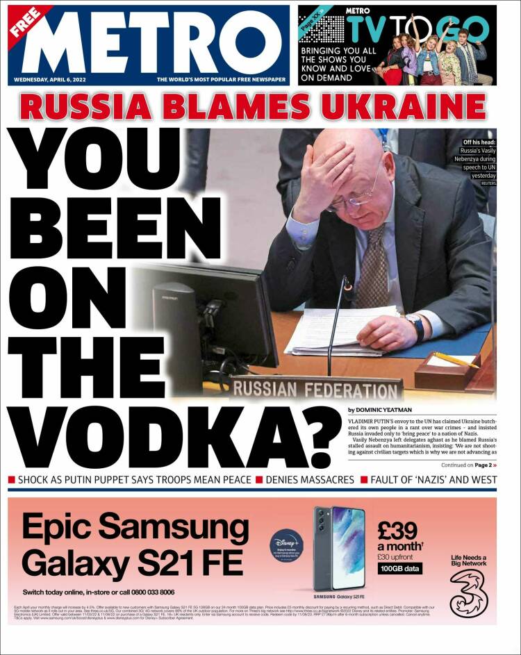 Portada de Metro (Reino Unido)