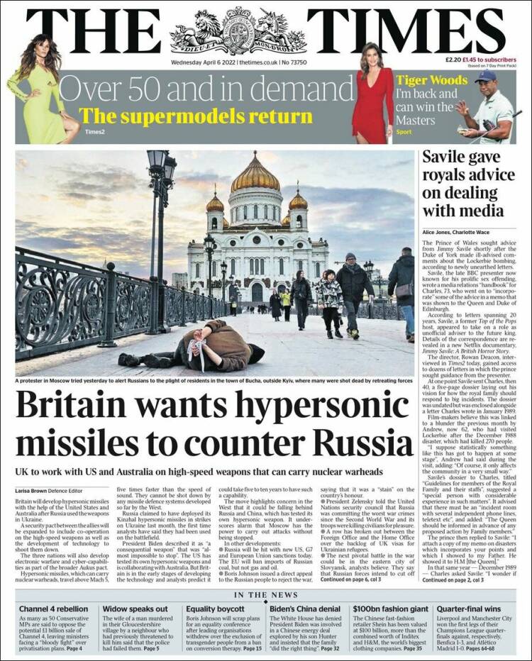 Portada de The Times (Reino Unido)