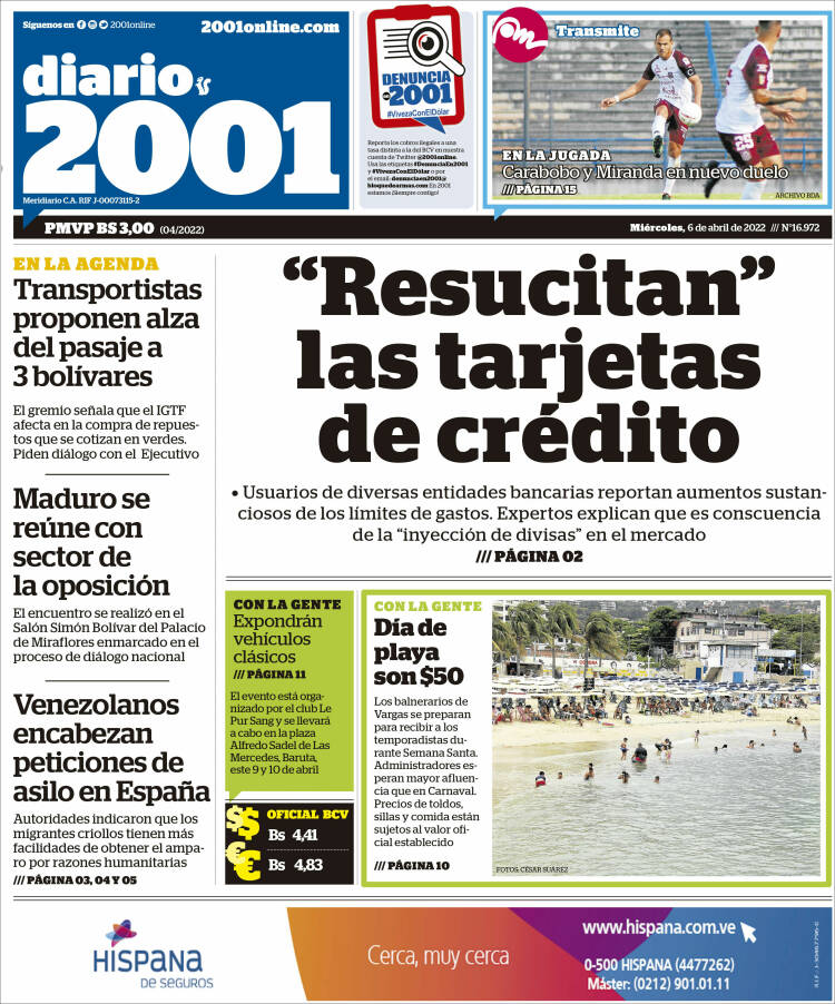 Portada de 2001 - Dosmiluno (Venezuela)