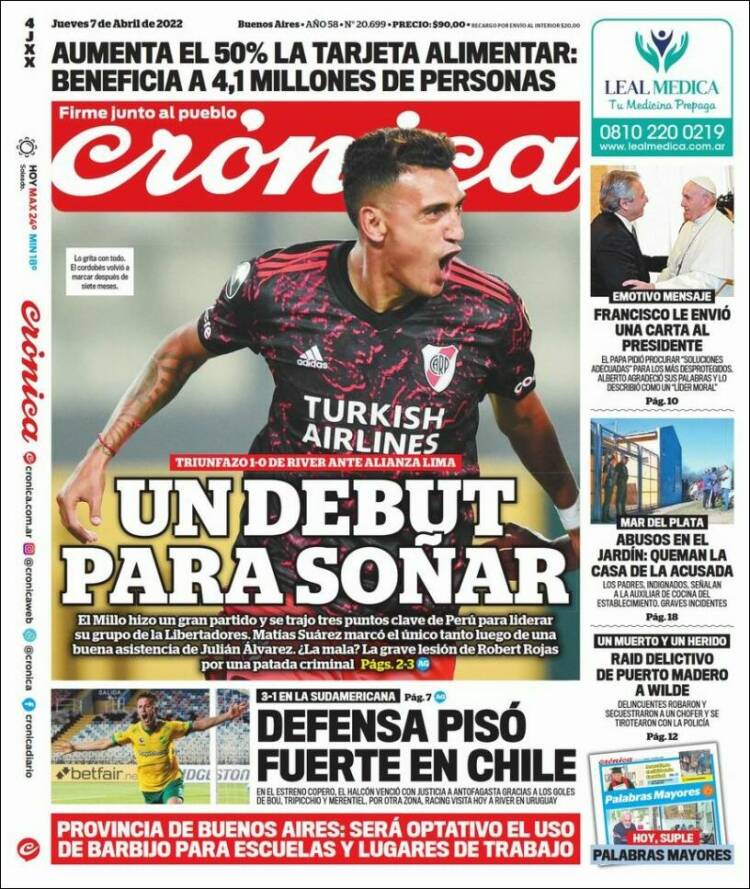 Portada de Diario El Libertador (Argentina)