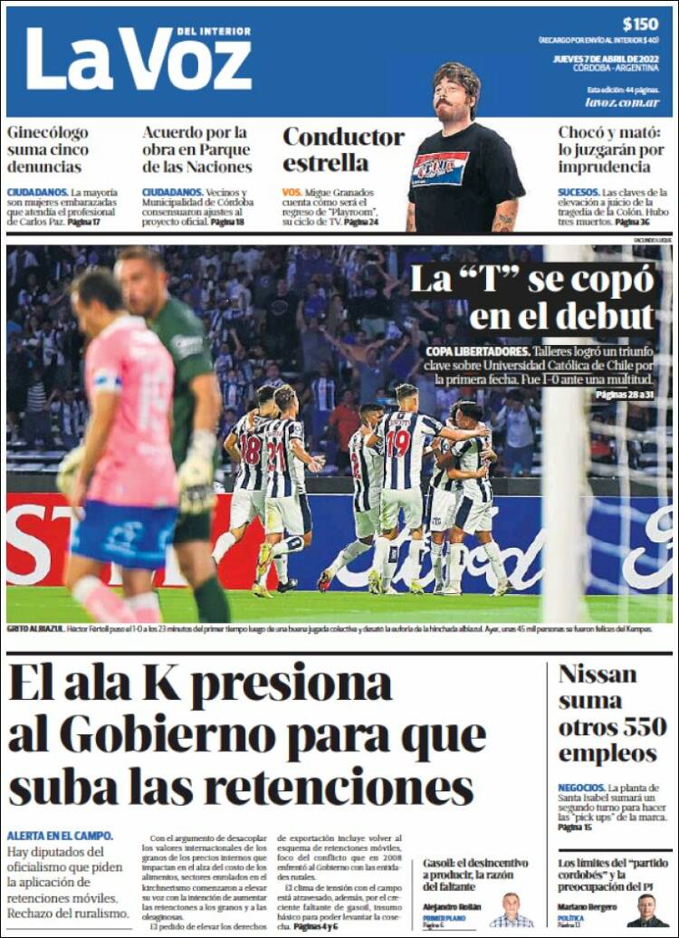 Portada de La Voz del Interior (Argentina)