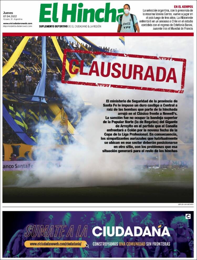 Portada de El Hincha (Argentina)