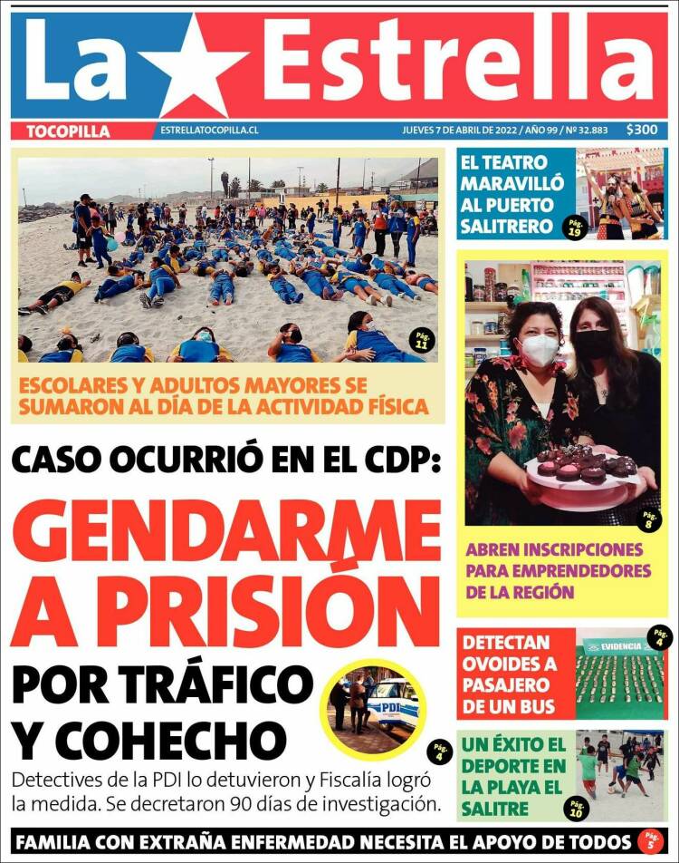 Portada de La Estrella de Tocopilla (Chile)
