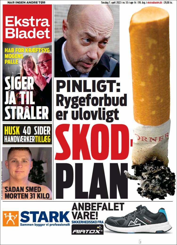 Portada de Ekstra Bladet (Dinamarca)