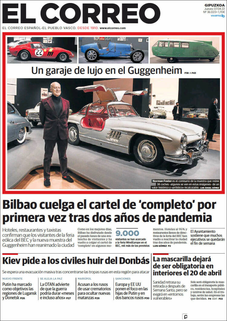 Portada de El Correo - Guipuzcoa (Espa&ntilde;a)