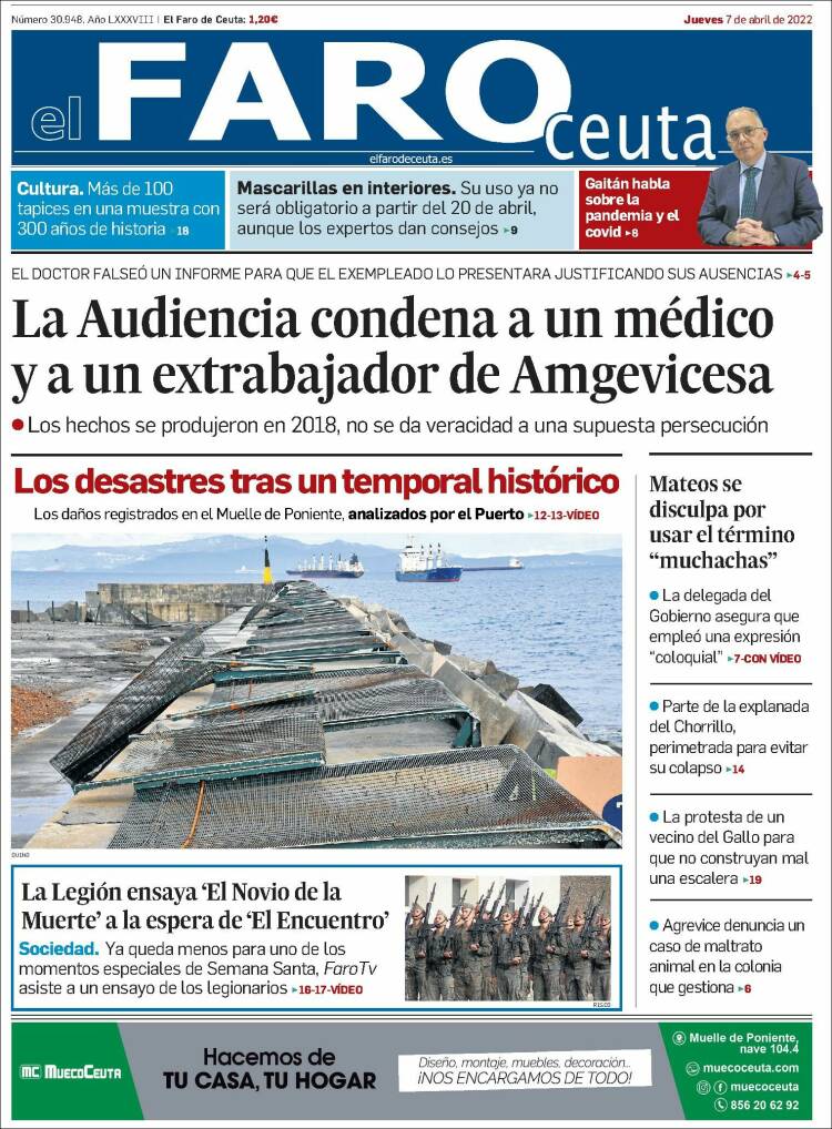 Portada de El Faro de Ceuta (Espa&ntilde;a)