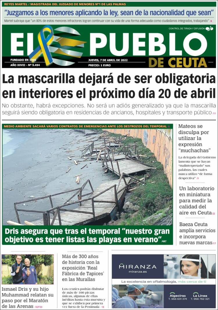 Portada de El Pueblo de Ceuta (Espa&ntilde;a)