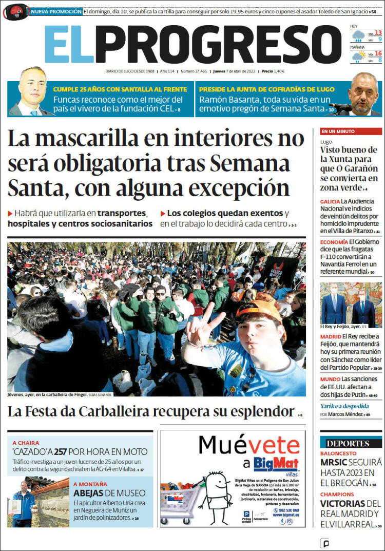 Portada de El Progreso (Espa&ntilde;a)