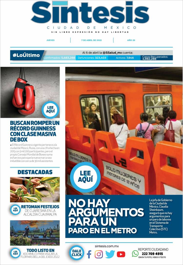 Portada de Síntesis Nacional (Mexico)