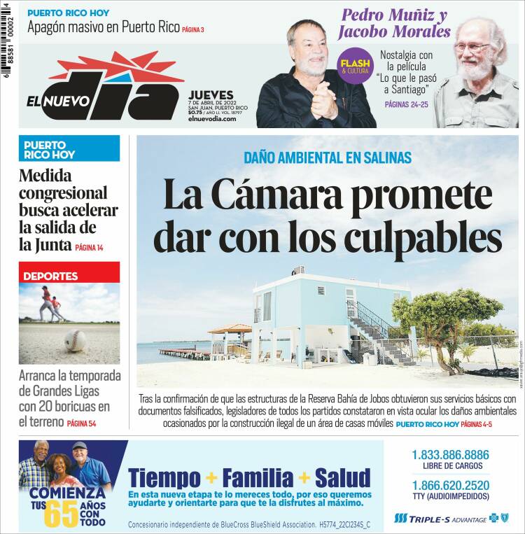 Portada de El Nuevo Día (Puerto Rico)