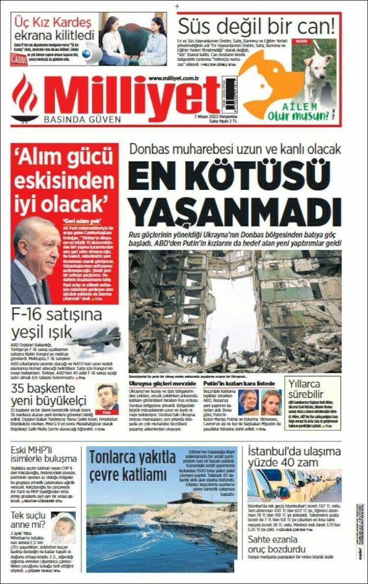 Portada de Milliyet (Turkey)