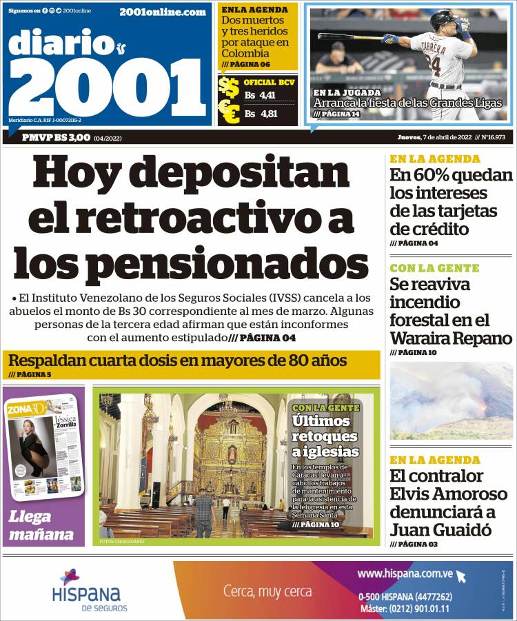 Portada de 2001 - Dosmiluno (Venezuela)