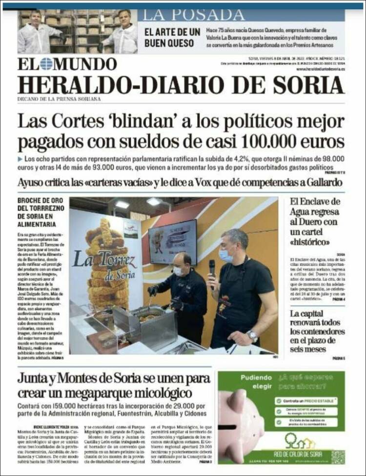 Portada de Diario de Soria (Espa&ntilde;a)