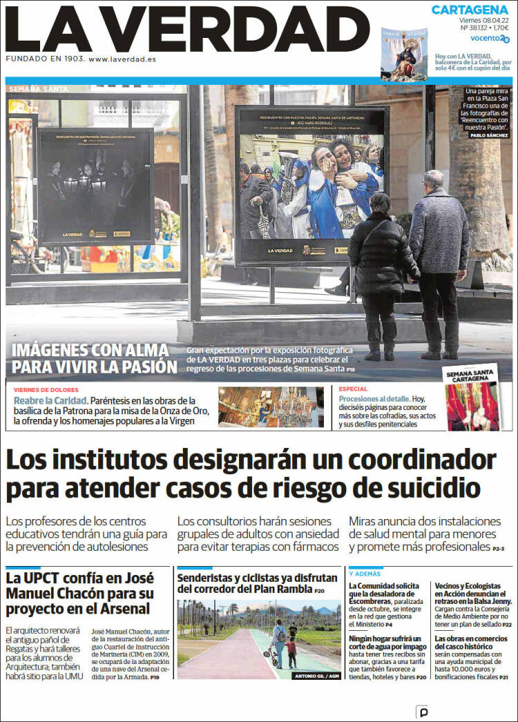 Portada de La Verdad de Cartagena (Espa&ntilde;a)