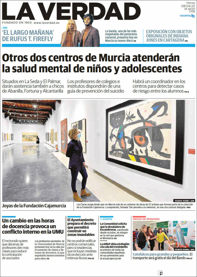 Portada de La Verdad de Murcia (Espa&ntilde;a)