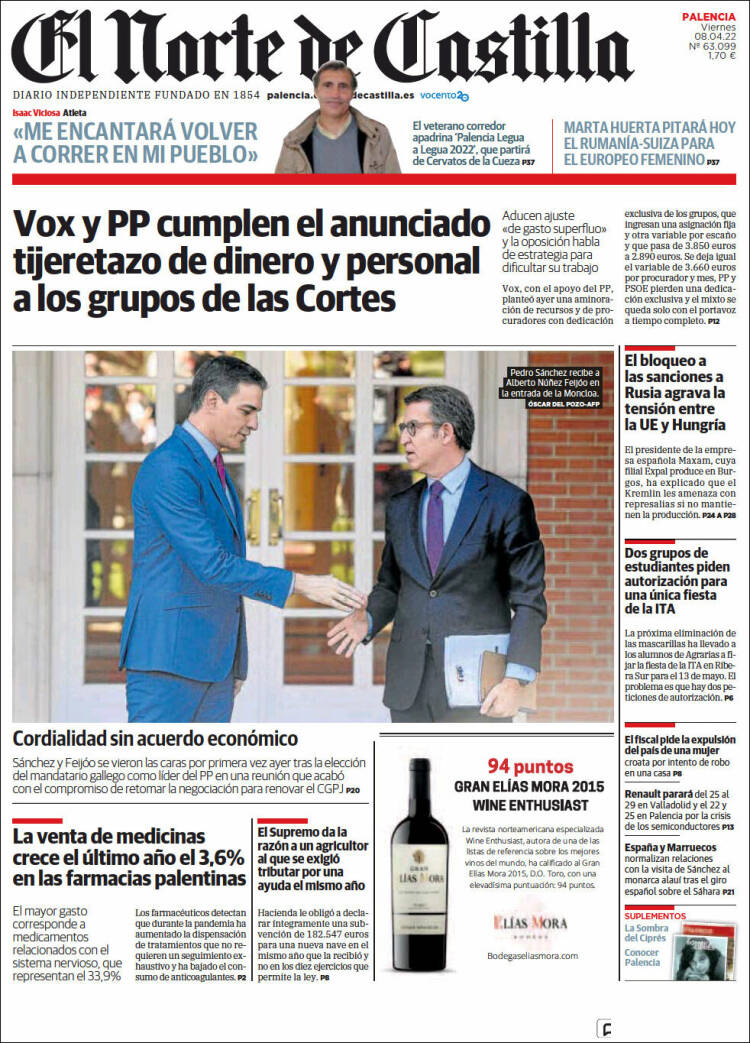 Portada de Norte de Castilla - Palencia (Espa&ntilde;a)