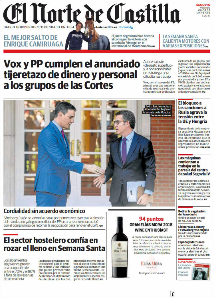 Portada de Norte de Castilla - Segovia (Espa&ntilde;a)