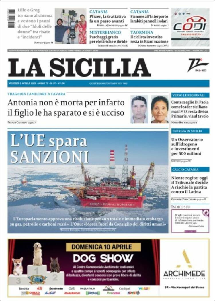 Portada de La Sicilia (Italie)