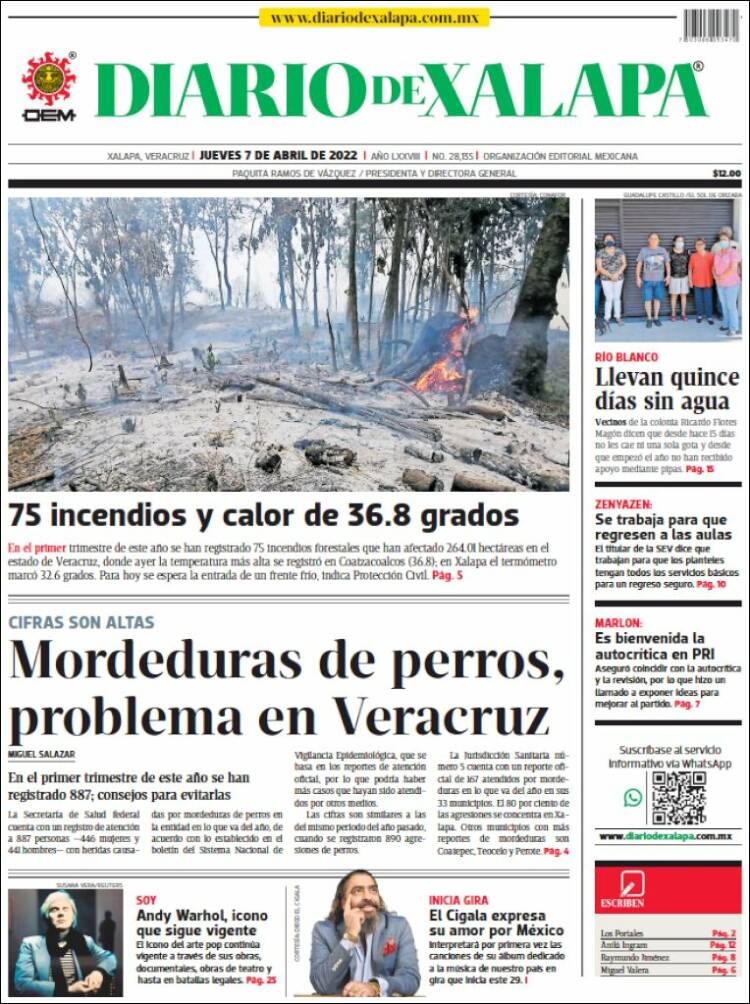 Portada de Diario de Xalapa (Mexico)