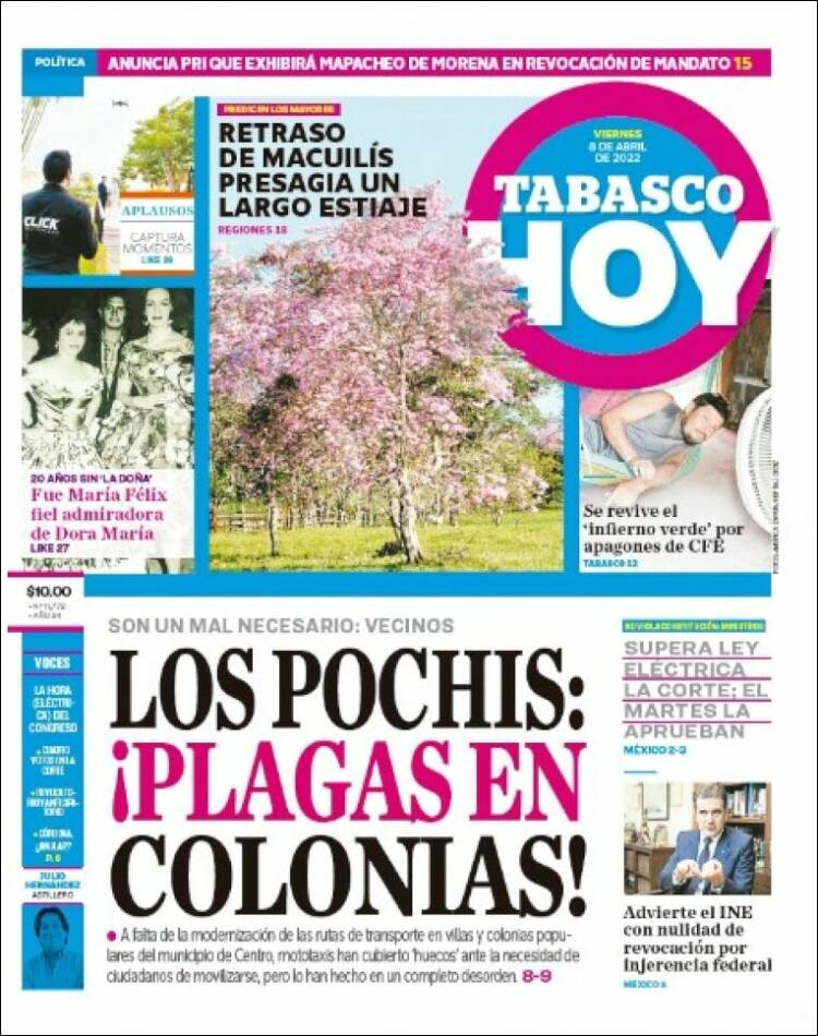 Portada de Tabasco Hoy (Mexico)