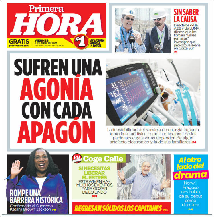 Portada de Primera Hora (Puerto Rico)