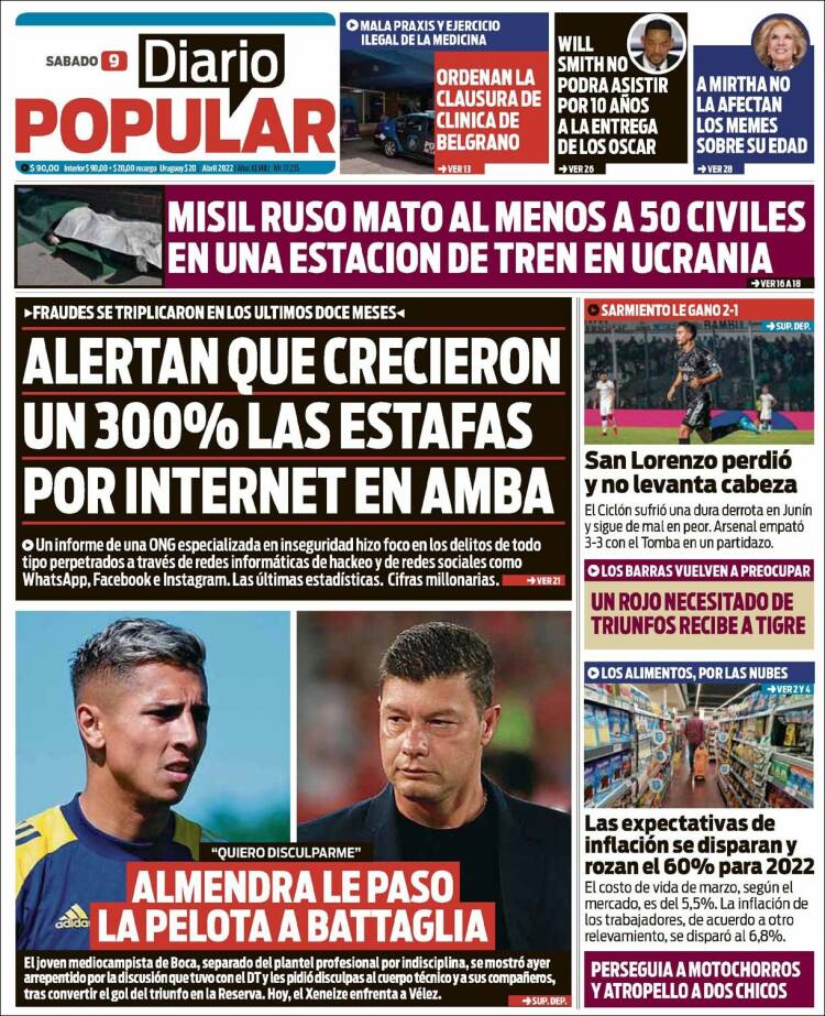 Portada de Diario Popular (Argentina)