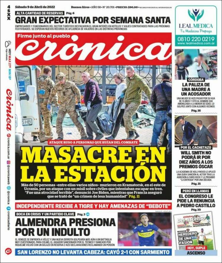 Portada de Diario El Libertador (Argentina)