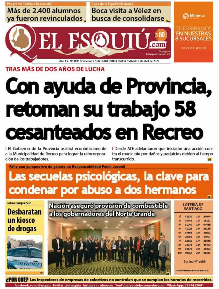Portada de El Esquiu (Argentina)