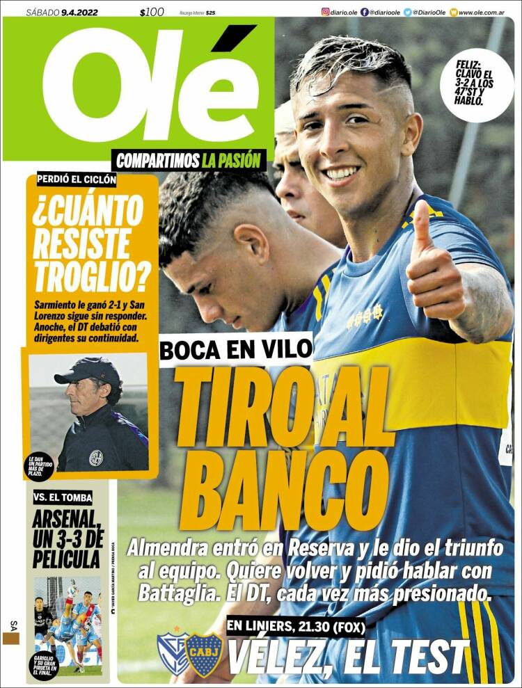 Portada de Olé (Argentina)