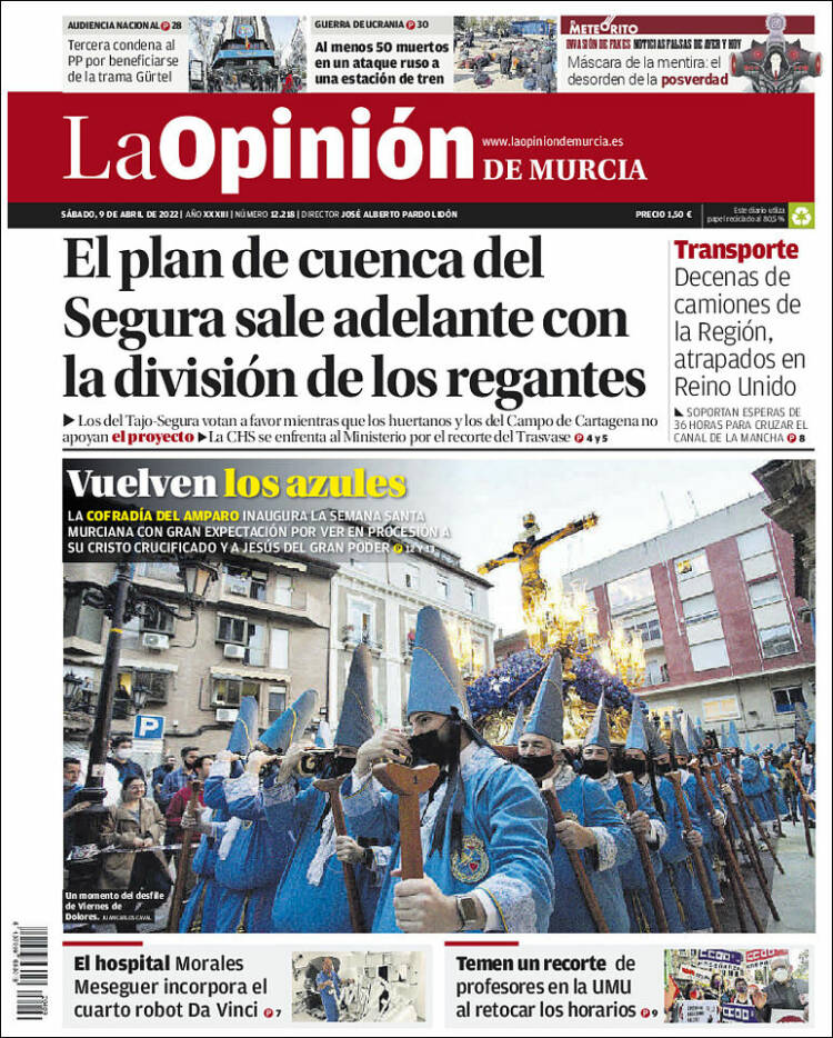 Portada de La Opinión de Murcia (España)