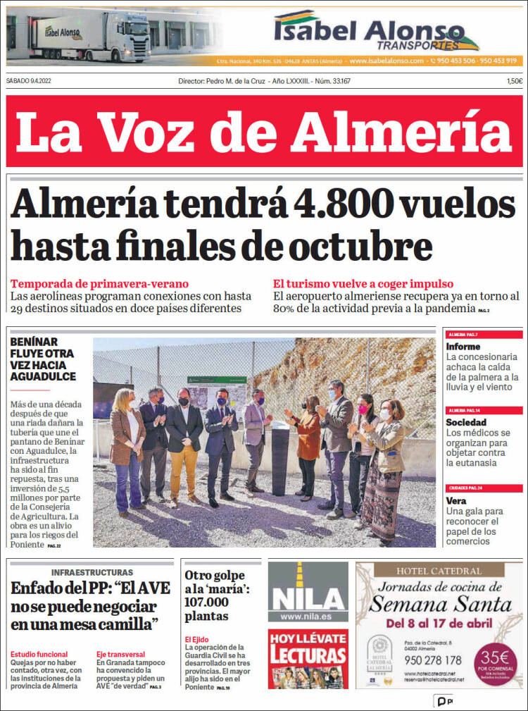 Portada de La Voz de Almería (Espa&ntilde;a)