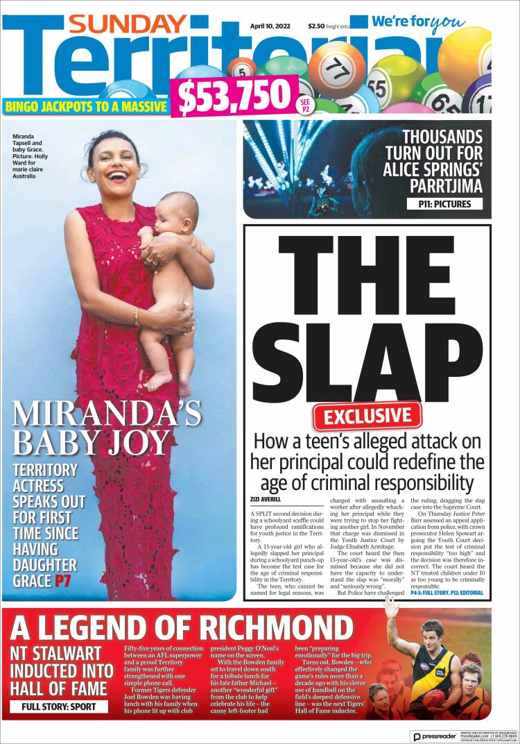 Portada de Northern Territory News (Australia)