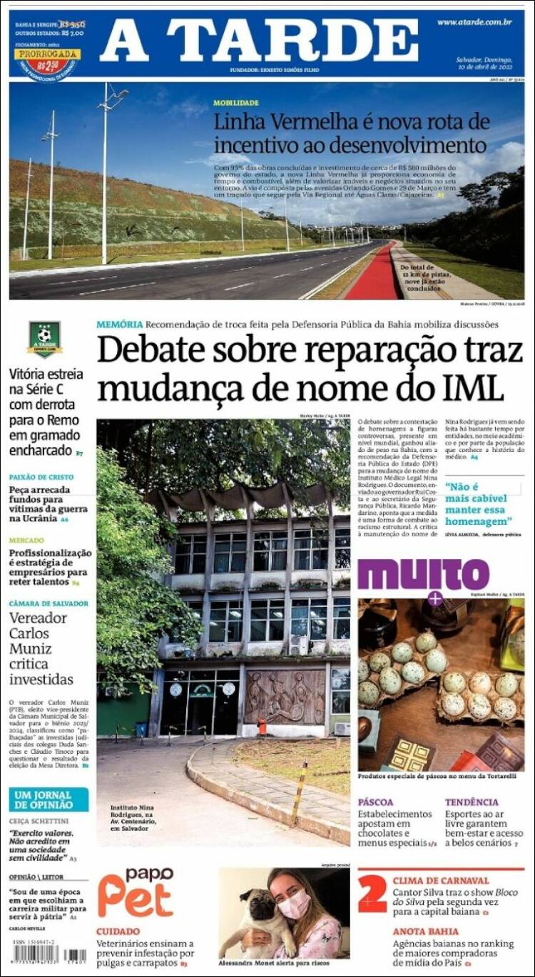 Portada de Diário A Tarde (Brasil)