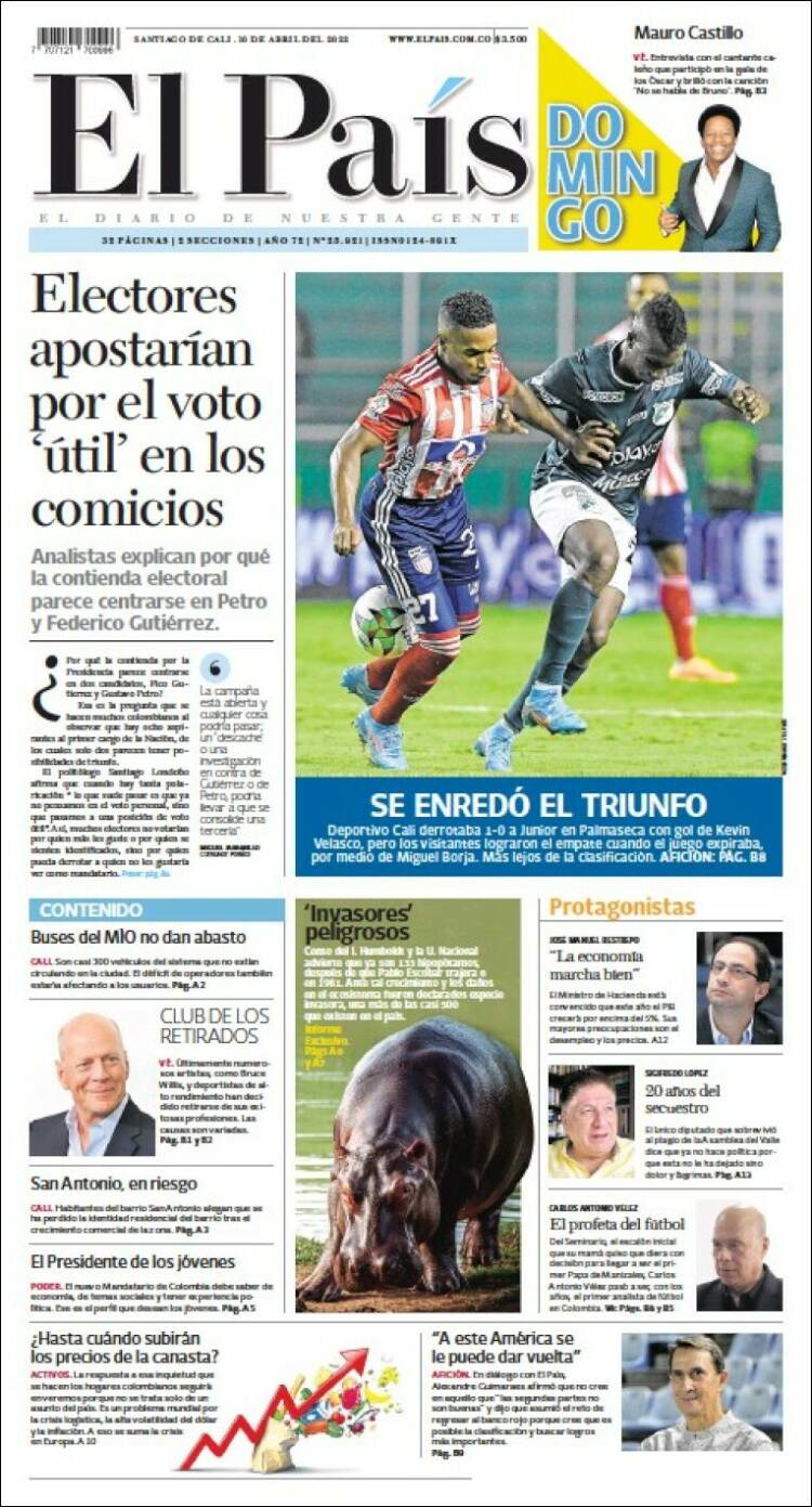 Portada de El País - Cali (Colombia)