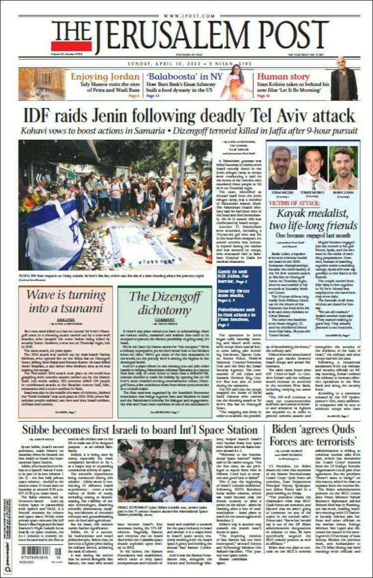 Portada de The Jerusalem Post (Israel)