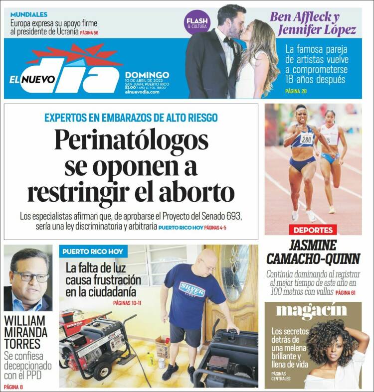 Portada de El Nuevo Día (Puerto Rico)