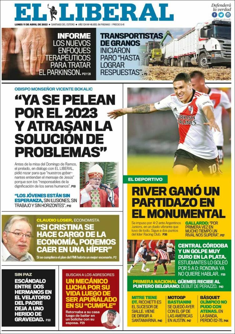Portada de Diario El Liberal (Argentina)