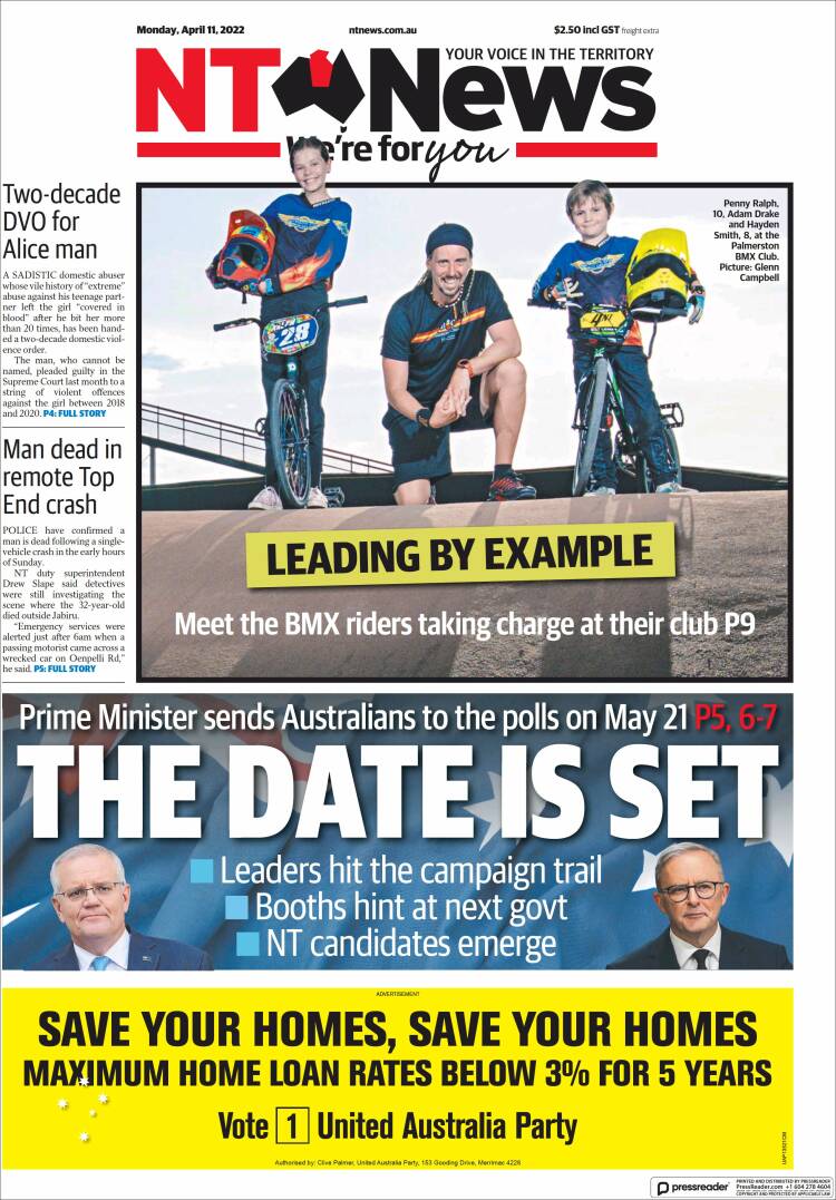 Portada de Northern Territory News (Australia)