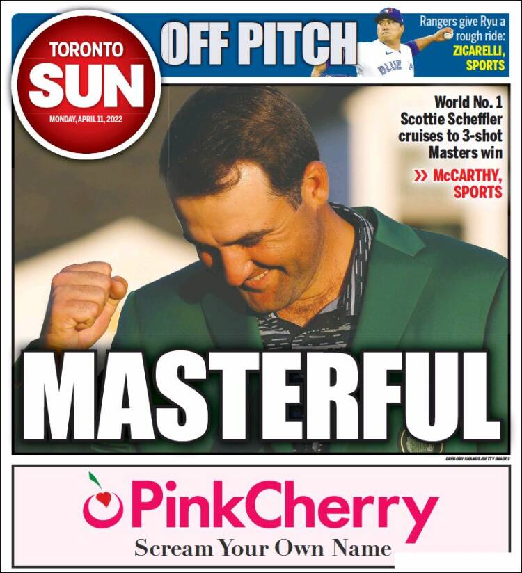 Portada de The Toronto Sun (Canadá)