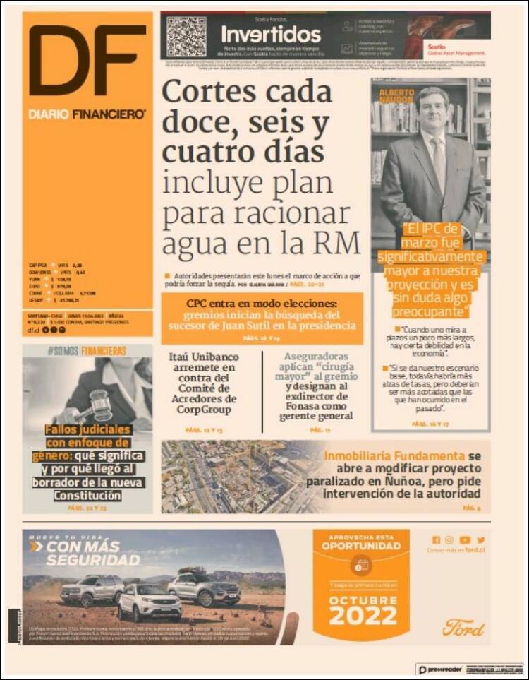 Portada de Diario Financiero (Chile)