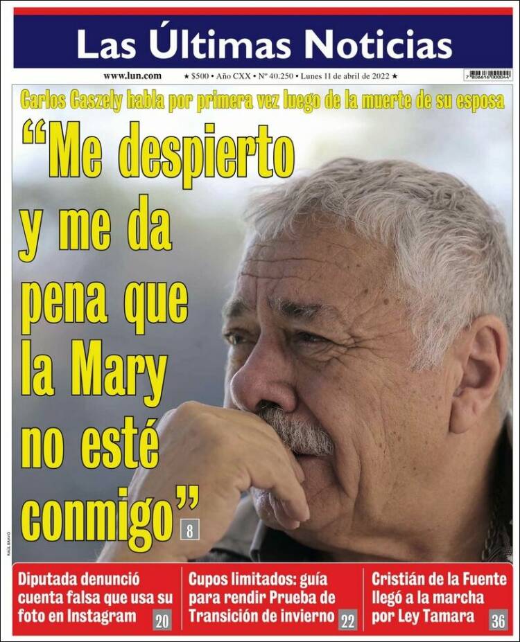 Portada de Las Últimas Noticias (Chile)