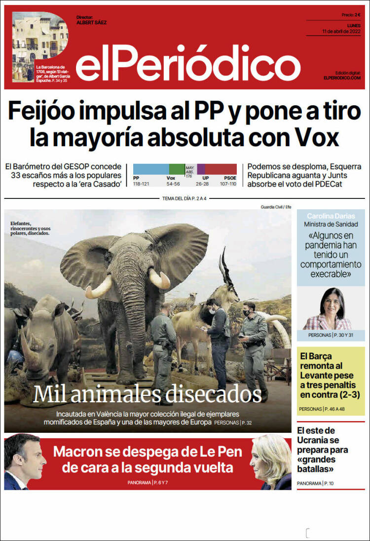 Portada de El Periódico (España)