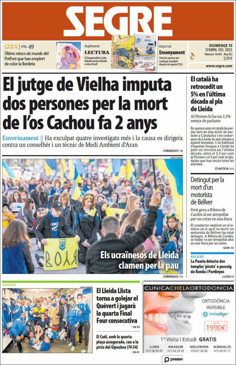 Portada de Segre (España)