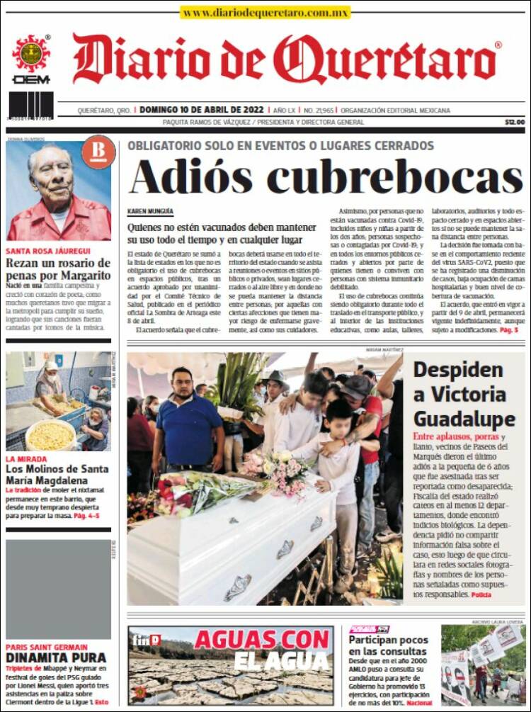 Portada de Diario de Querétaro (M&eacute;xico)