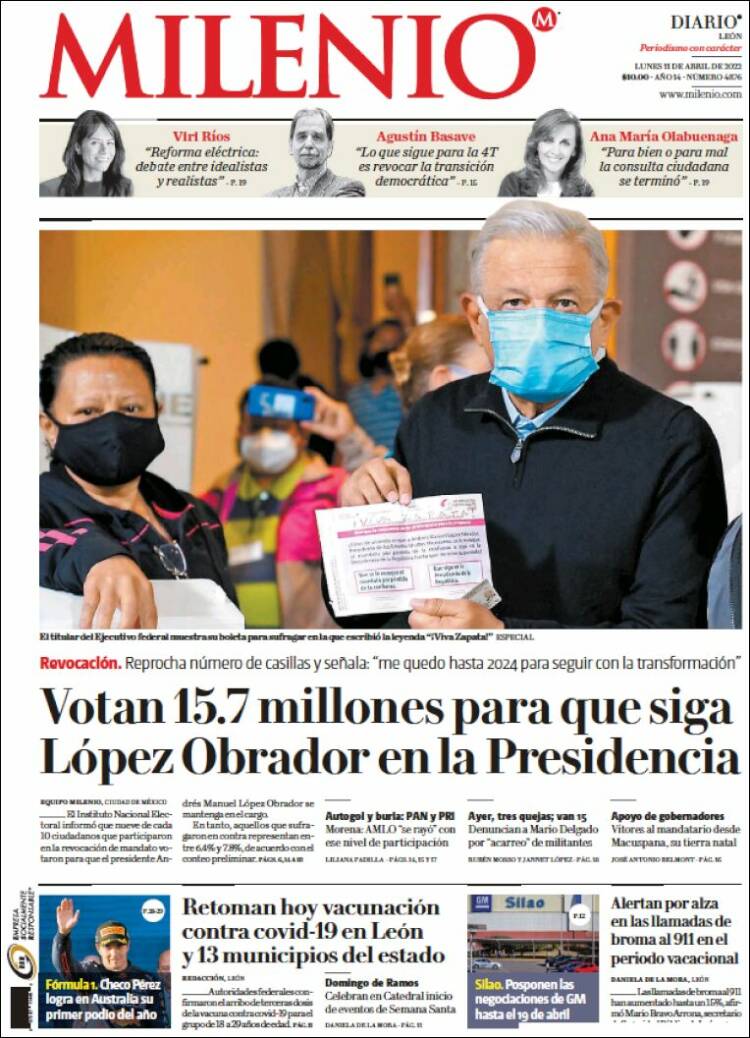 Portada de Milenio de León (M&eacute;xico)