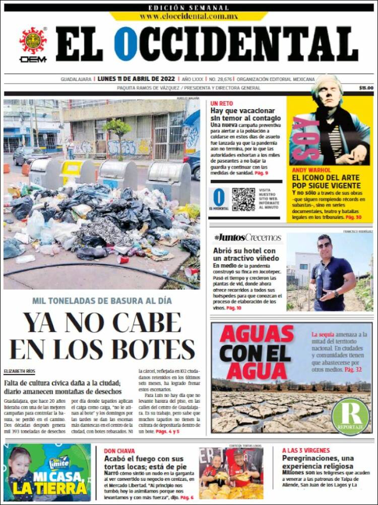 Portada de El Occidental (M&eacute;xico)