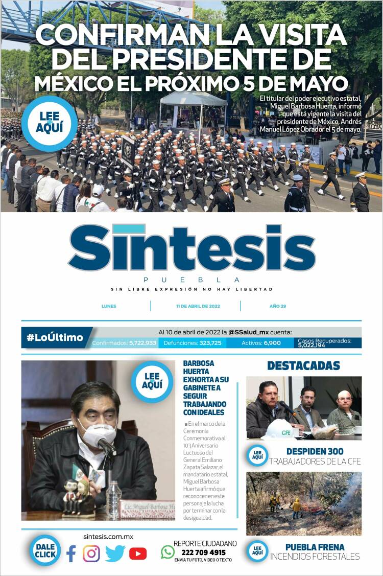 Portada de Síntesis - Puebla (M&eacute;xico)